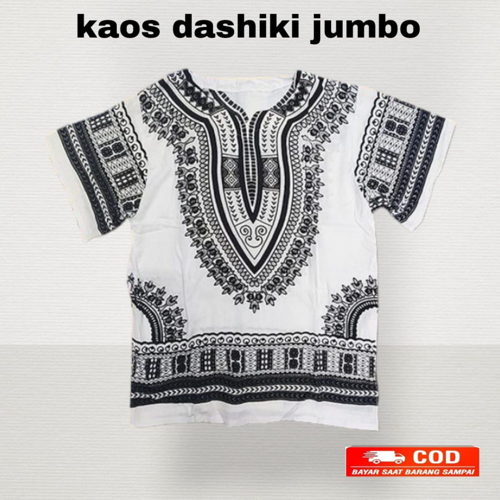 Terlaris baju kaos dashiki jumbo / kaos afrika jumbu / kaos santai ukuran jumbo /baju bali jumbo / k