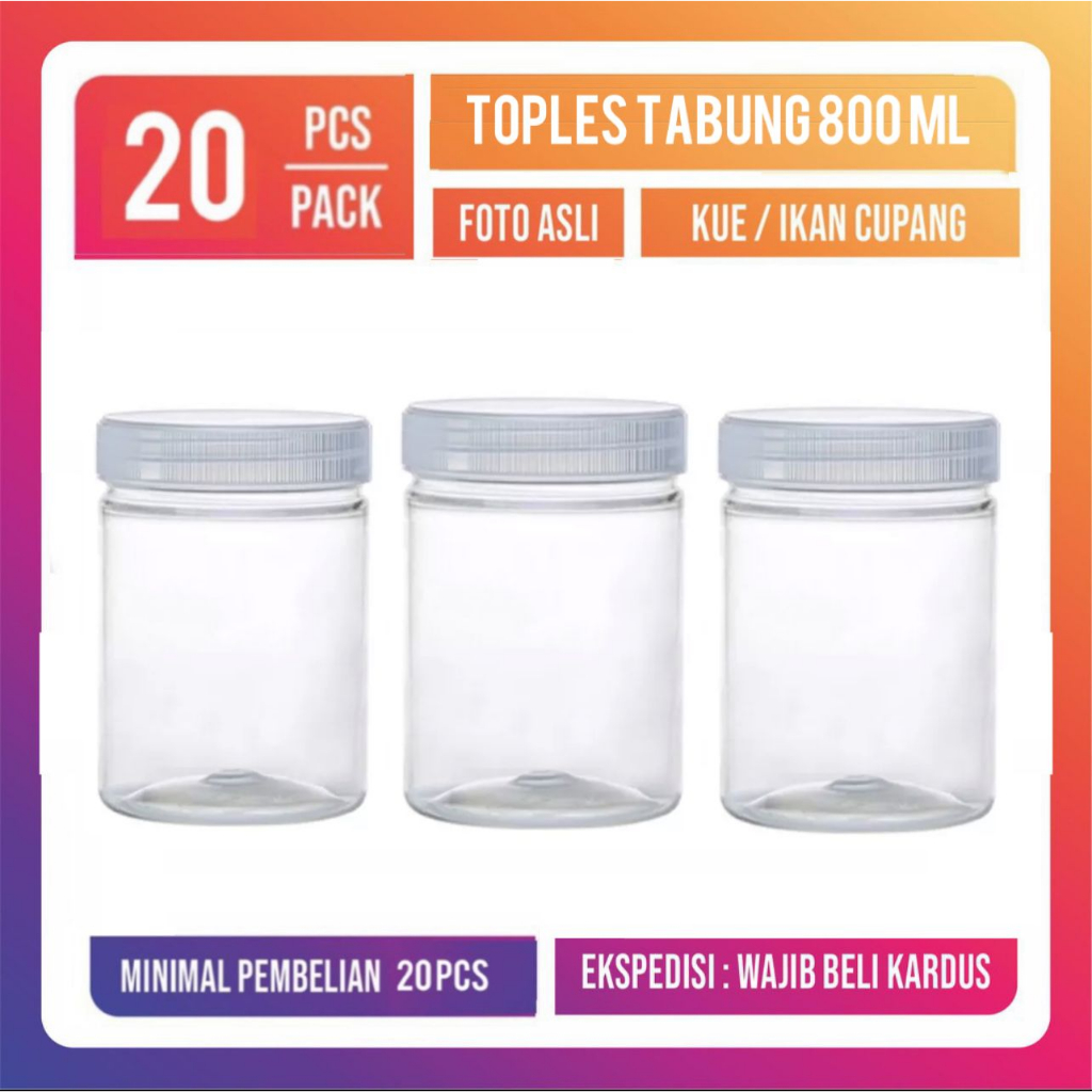 Toples Plastik 800 ml-Toples Tabung 800 l-Toples Kue 800 ml-Toples Hampers 800 ml