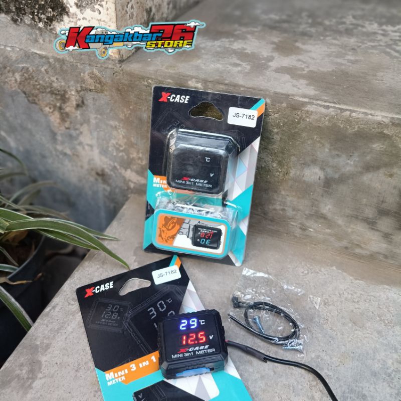 VOLTMETER KOSO 3in1 VOLTMETER + USB CAS CHARGER HP MERK XCASE