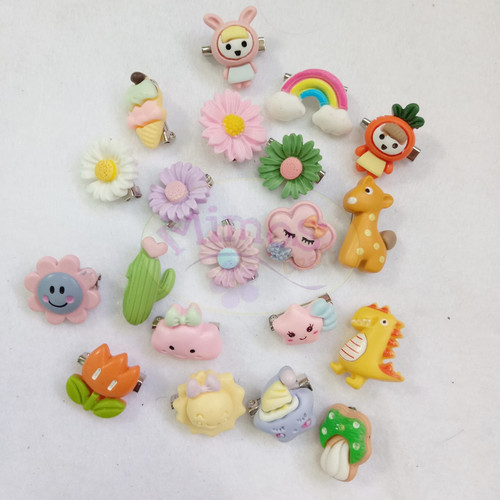 Bros Anak Lucu (1 set Isi 3pcs) Bros Karakter ukuran 2 cm Bros Jilbab Anak -#OMB