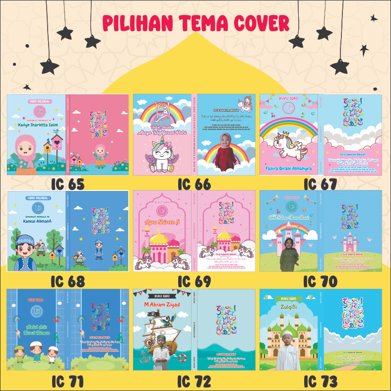 Bintanggrafis Kids Iqro - Custom Eksklusif Tulis Nama Hadiah & Kado Anak/Iqra Berwarna/Iqra Bacaan A