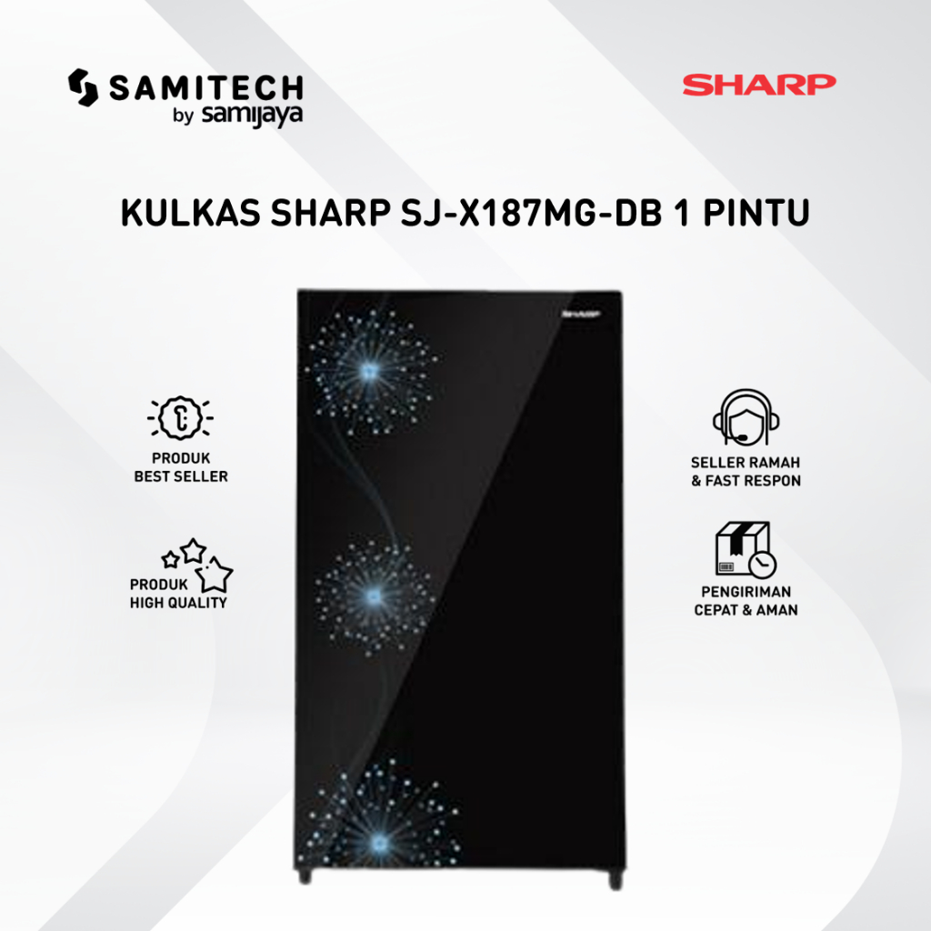 KULKAS 1 PINTU SHARP SJ-X187MG / SJ X 187MG / SJ X 187 MG 166 LITER BERGARANSI