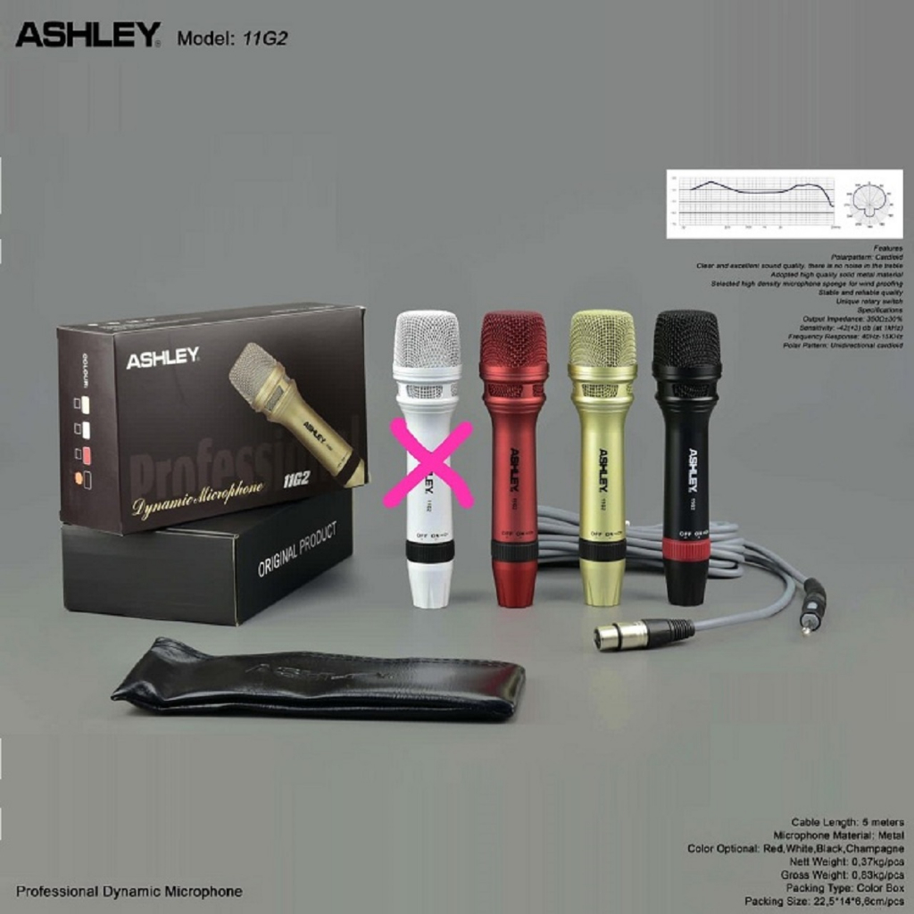 Mic kabel ASHLEY 11G2 / 11 G2 / 11-G2 ORIGINAL MIC ASHLEY