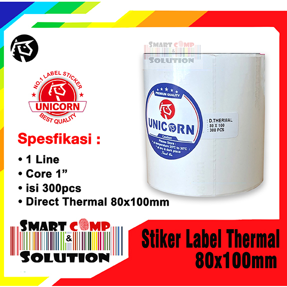 

Kertas Stiker Label Barcode Thermal 80x100mm / 8x10cm / 80x100 @500pcs