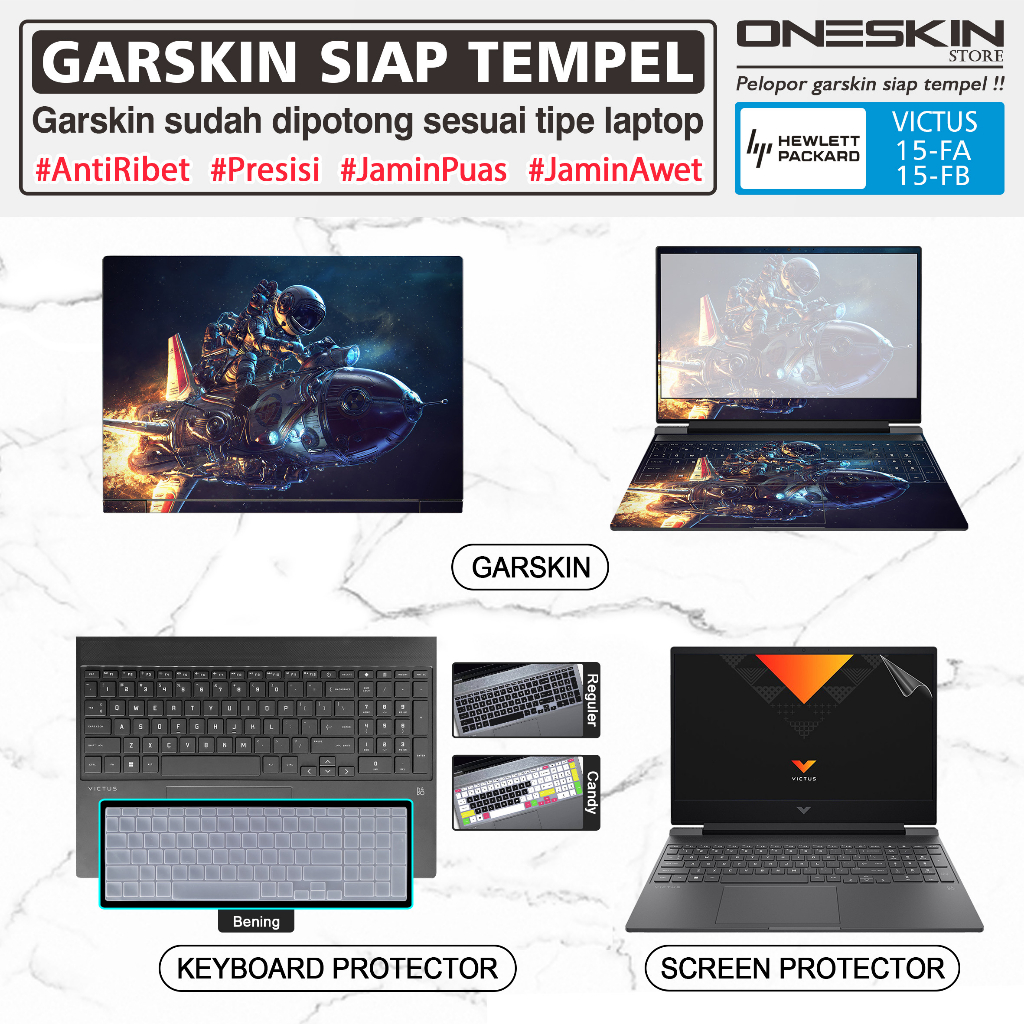 Garskin Sticker Laptop Pelindung Keyboard Screen Protector HP Victus 15-fa fa0008tx fa0011tx fa0116t
