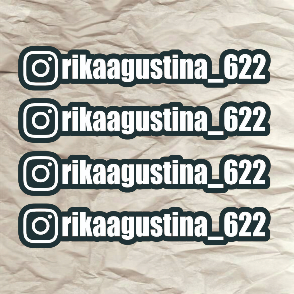 STIKER CUSTOM NAMA IG MURAH (Cutting sticker)