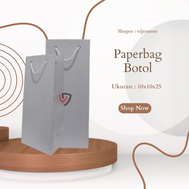 

PAPERBAG BOTOL UKURAN 10X10X25/GOODIE BAG SOUVENIR