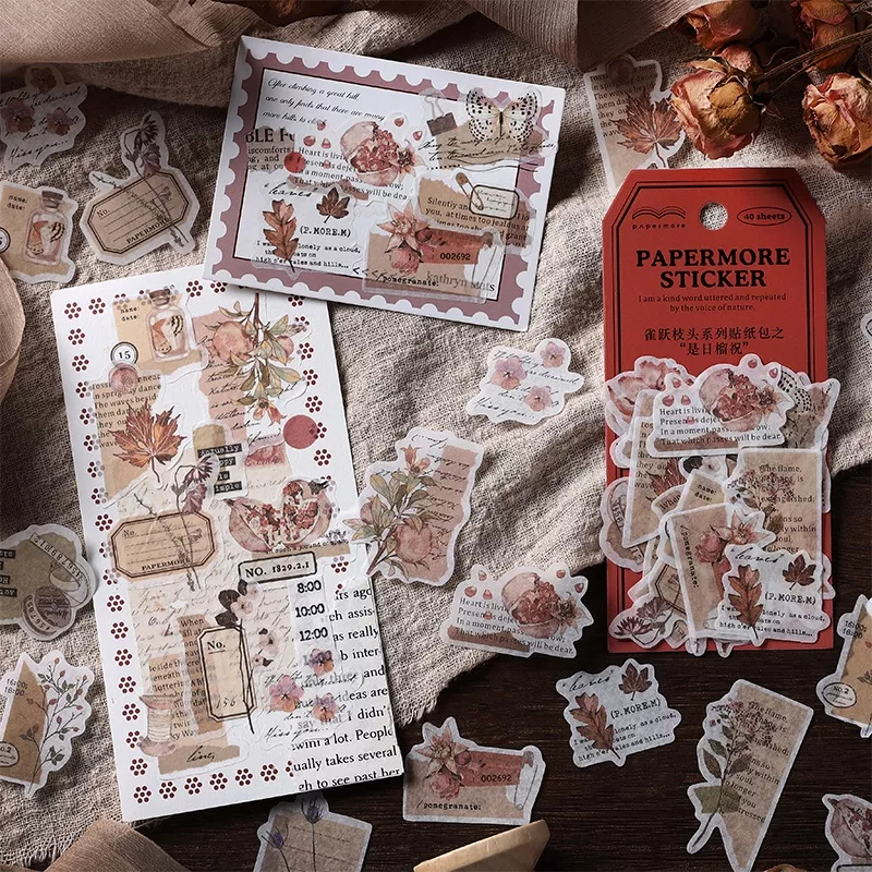 

Flowers and Words Vintage Washi Sticker Pack