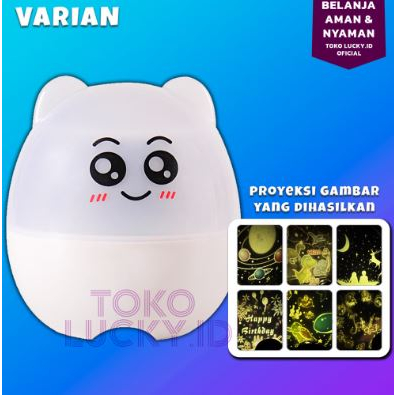 Lampu Tidur Proyektor Karakter Rotating 360