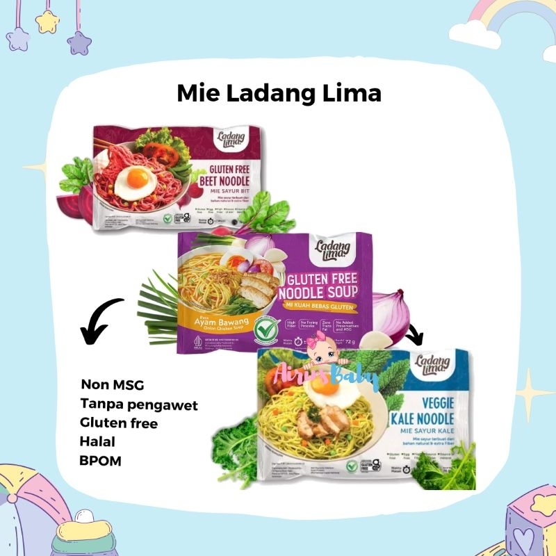 

MIE LADANG LIMA 76GR MIE SAYUR GLUTEN FREE MIE NON MSG MIE MPASI DIET MIE SEHAT LADANG LIMA MIE SAYUR MIE KUAH LADANG LIMA MIE GORENG LADANG LIMA MIE GLUTEN FREE