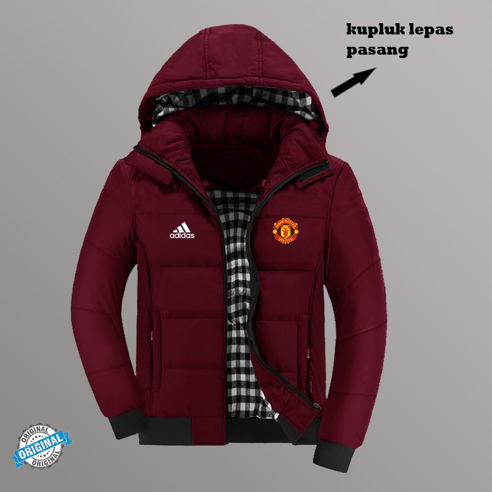 Jaket Parka Pria/Jaket pria/Jaket Kupluk/Jaket Tebal Original/Jaket Parka Logo MU / bisa request & C
