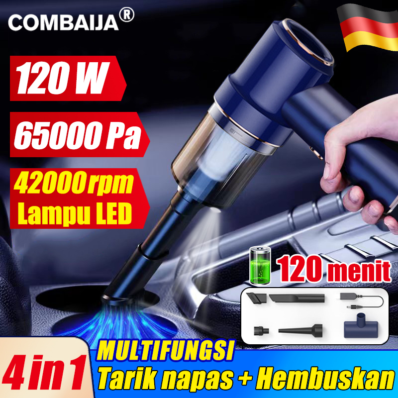 ⭐ Portabel Nirkabel Vacuum Cleaner Wireless rumah Vakum Vacum 65000PA/120W Komputer Mobil rumah tang