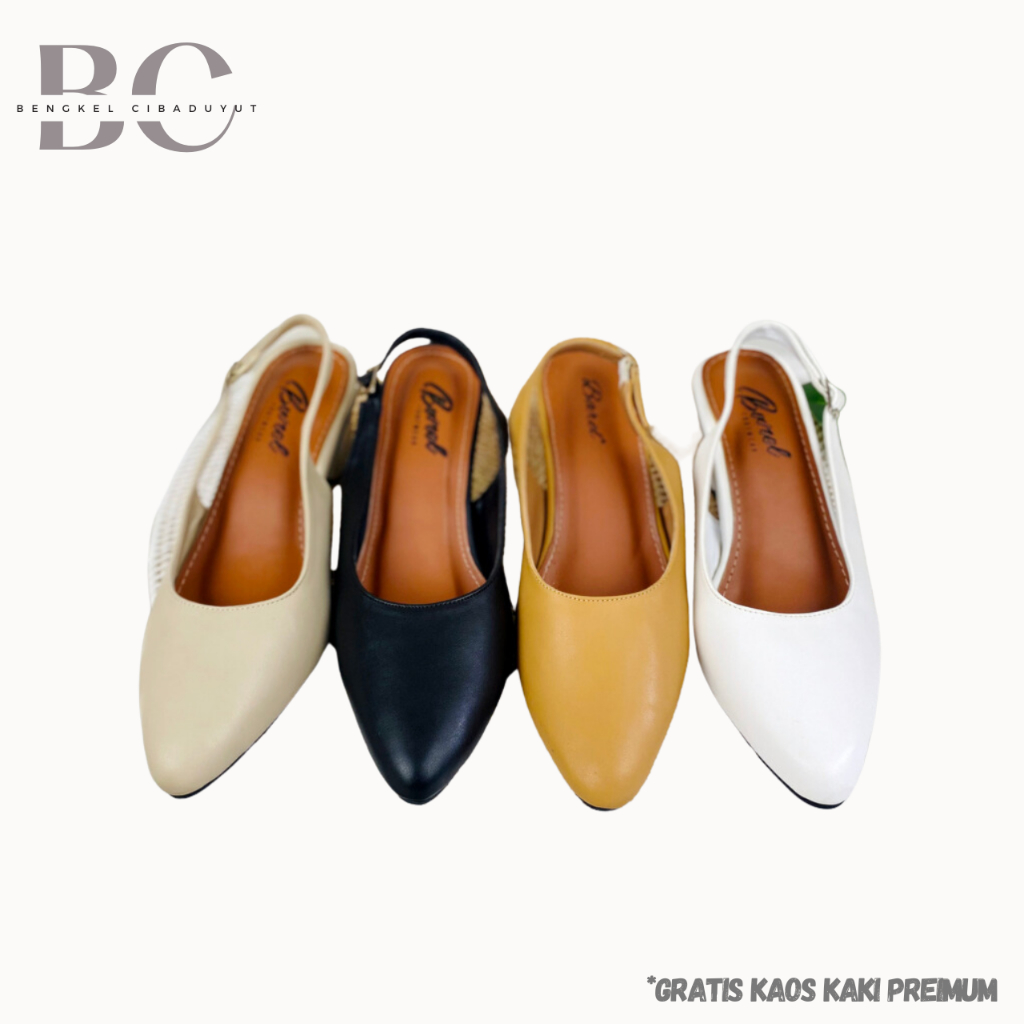 Bengkel Cibaduyut X Viona Sepatu Mules Heels Wanita  Slingback Heels Kulit sepatu pesta wanita sepat