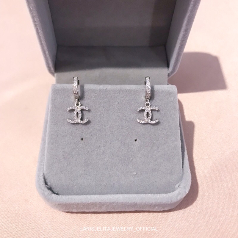Anting Klip S925 Chaenal Drop White