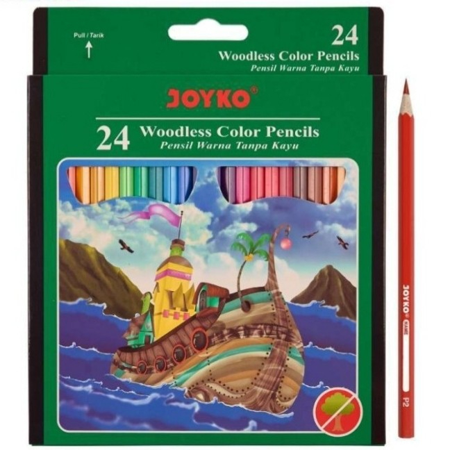 

Pensil Warna Joyko 12 Warna dan 24 Warna Ukuran Panjang dan Pendek CP-107, CP-103, CP104