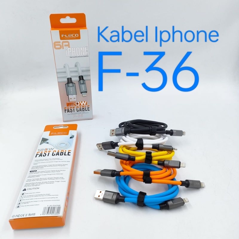 Kabel Data Fleco Iphone 6A F-36 Kabel Charger Fleco iPhone 6A 120W Original F-36