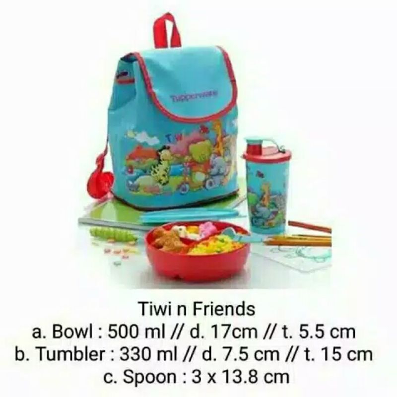 Tiwi N friends tupperware / tas bekal anak tupperware / lunch kids tupperware