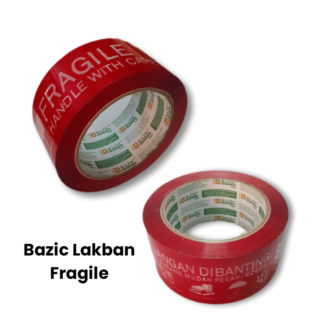 

Lakban OPP Tape Plastik FRAIGLE JANGAN DIBANTING Merah 48 mm x 90 Y