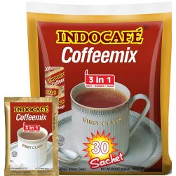 

INDOCAFE Coffeemix 3 in 1 Kopi 30 x 20 gr; Kemasan isi 30 sachet @ 20 gr