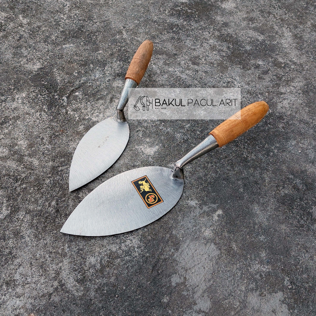 Cetok Sukun Besar Gagang Kayu | Sendok Semen Tukang Bahan Besi