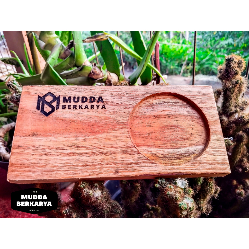 Tatakan Gelas Kayu FREE GRAFIR  Cangkir Bambu Gelas Unik Couster Kayu Mahoni  Persegi Panjang