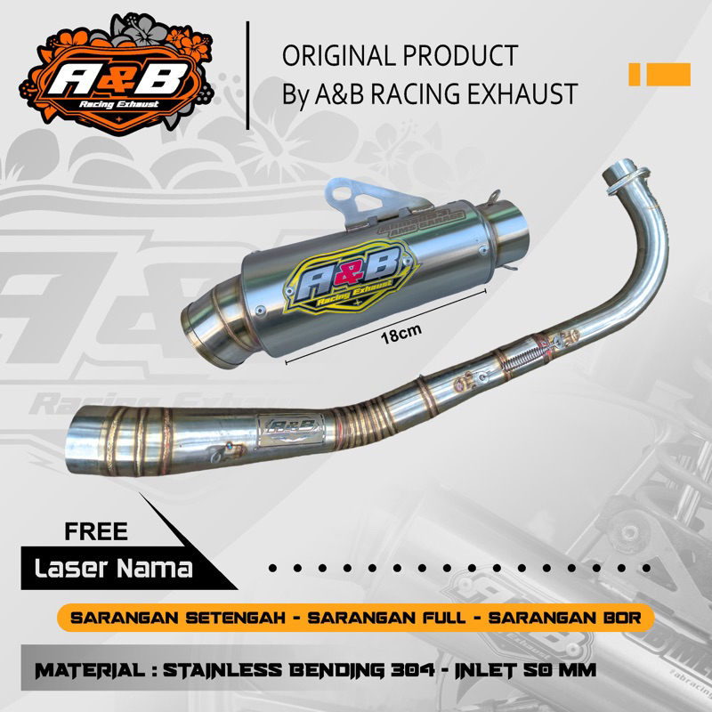 Knalpot bebek/ knalpot balap/ knalpot kompetisi/ knalpot harian/knalpot racing original A&B Racing E