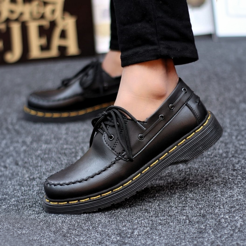 SEPATU FORMAL PRIA CASUAL PERKANTORAN BLACK BROWN KULIT PU ASLI ORIGINAL GAYA KEKINIAN MURAH -