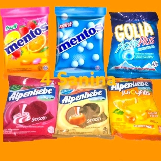 

PERMEN MENTOS 1 PACK ISI 50 PCS / PERMEN GOLIA / PERMEN ALPENLIEBE JUICYFILLS LIQUID FILLED