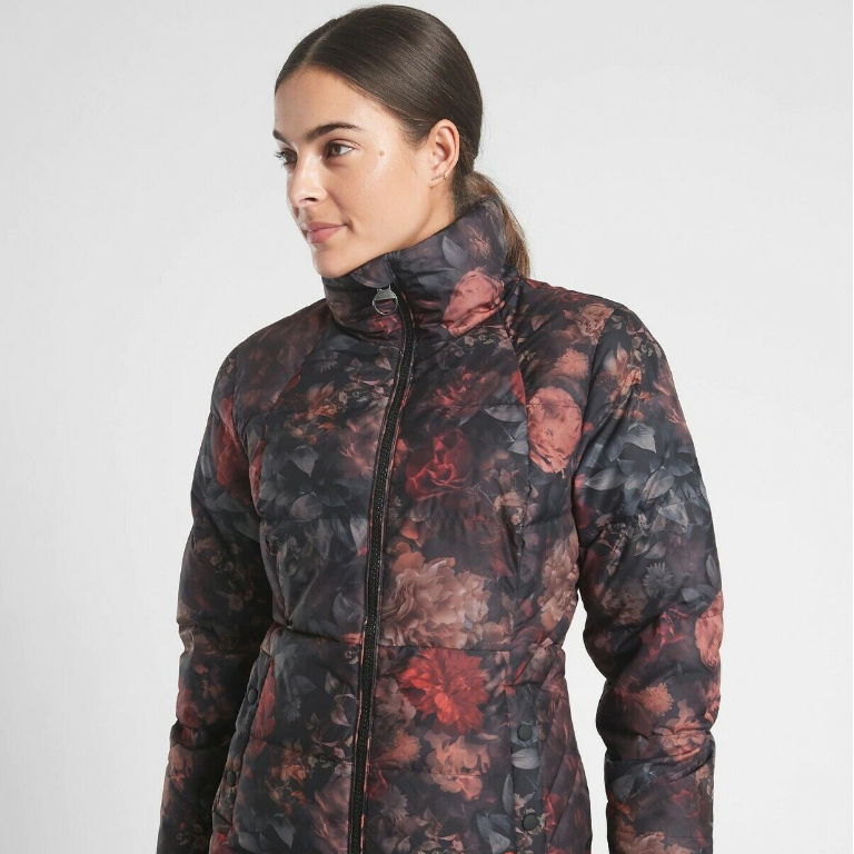 Athleta Downtown Printed Jacket Original Down Jaket Bulu Angsa Athleta Waterproof Windproof Wind Res