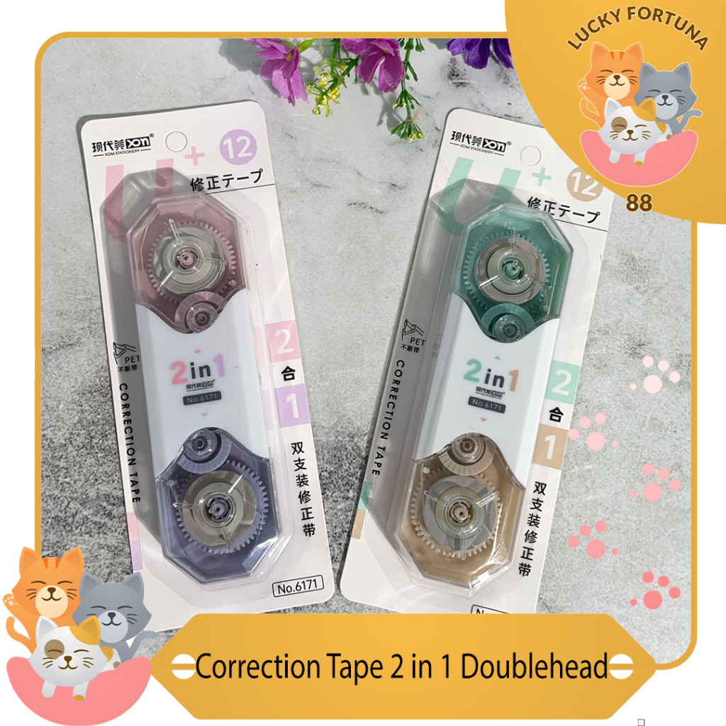 

Correction Tape 2 in 1 Doublehead Pita Koreksi Correction Tape Doublehead 2 in 1