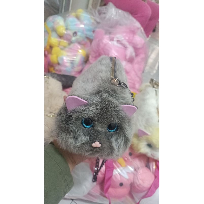tas boneka kucing lucu lembut