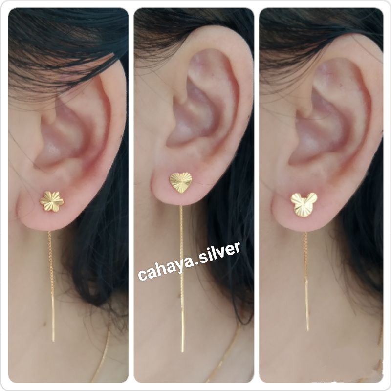 ANTING JARUM PERAK 925 LAPIS MAS