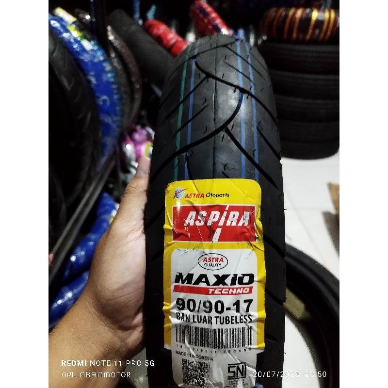 Ban Aspira Techno Tubles Ring 17/Ban Depan Satria Fu Tubles/Ban Belakang Jupiter MX Tubles/Ban Belak