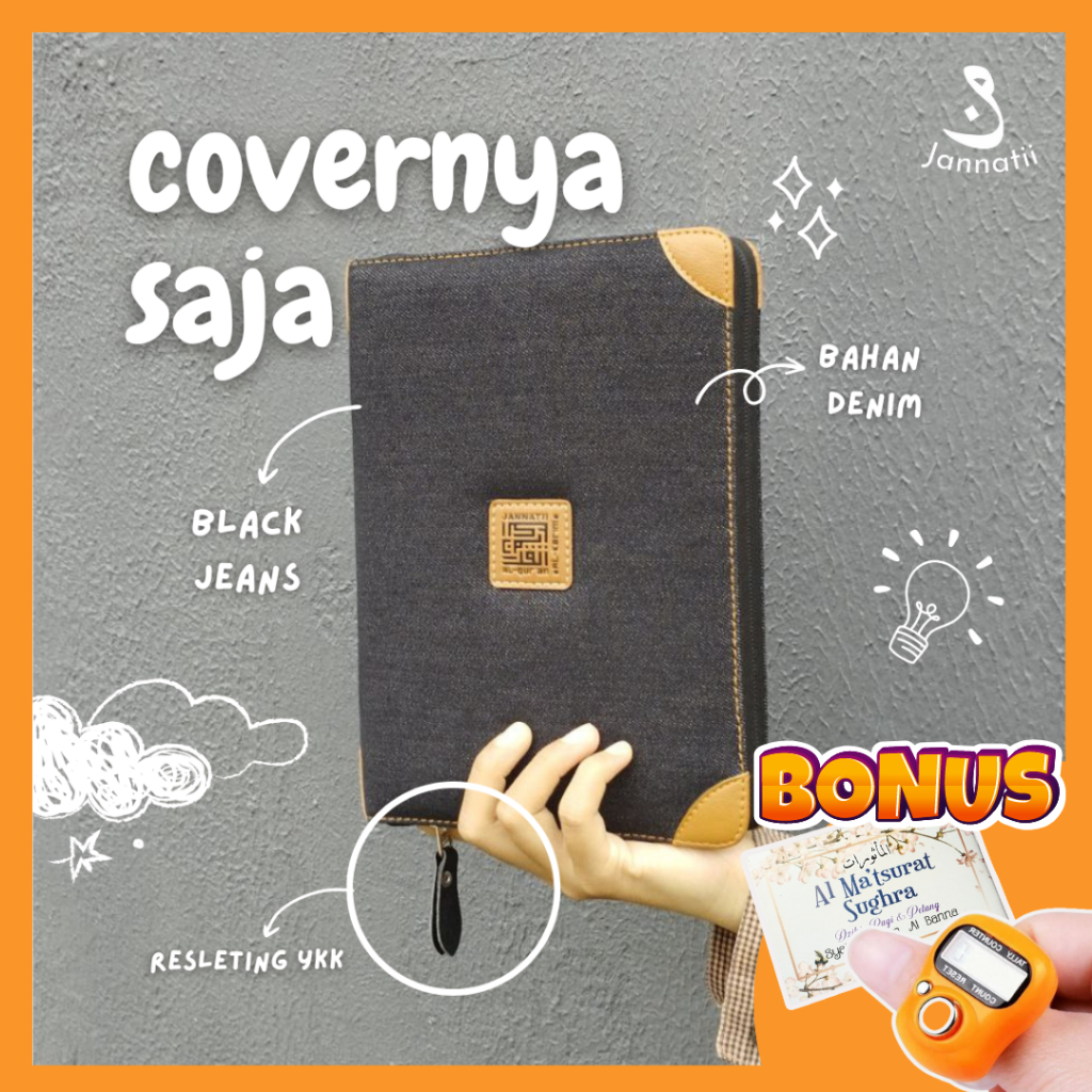 

Cover Quran Saja Bahan Canvas/Denim Premium - Ukuran Al Quran A7, B7, A6, A5, B6, A5, A4 [Tolong Baca dulu Deskripsi yaa] -1