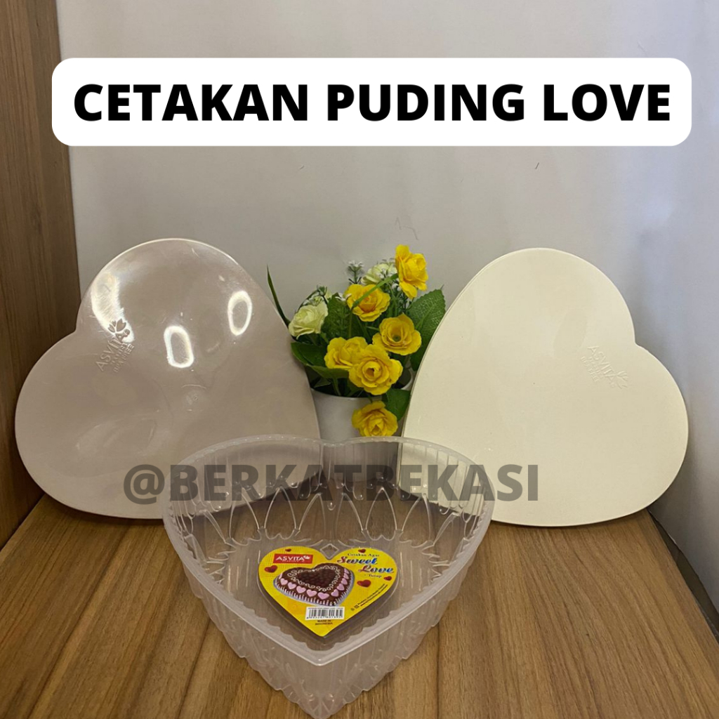 CETAKAN PUDING LOVE+TUTUP/CETAKAN PUDING HATI