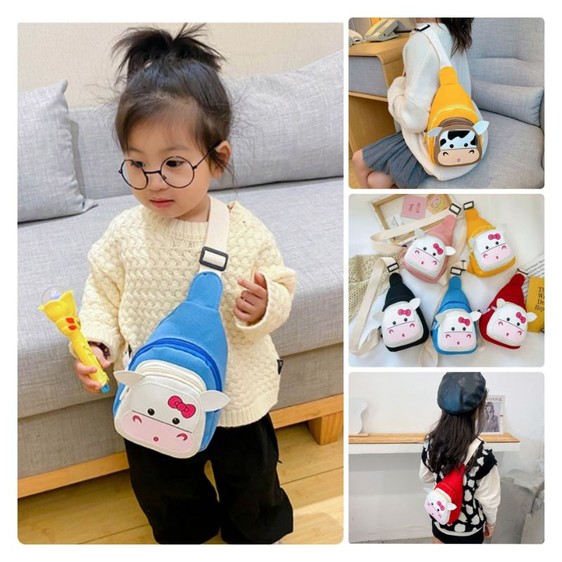 Tas slempang anak perempuan Murah mini / Tas bahu anak gambar  SAPI(bisa COD)