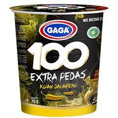 

Gaga 100 Extra Pedas CUP 75gr Kuah Jalapeno / Mie Instant Cup Jalapeno