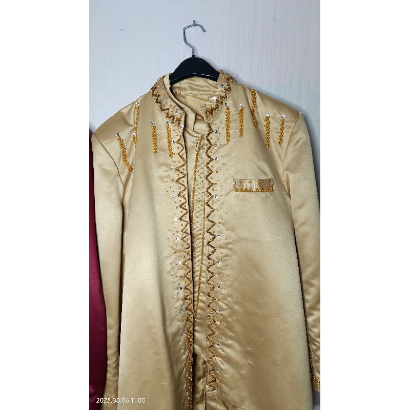 beskap / jas pengantin gold jumbo preloved