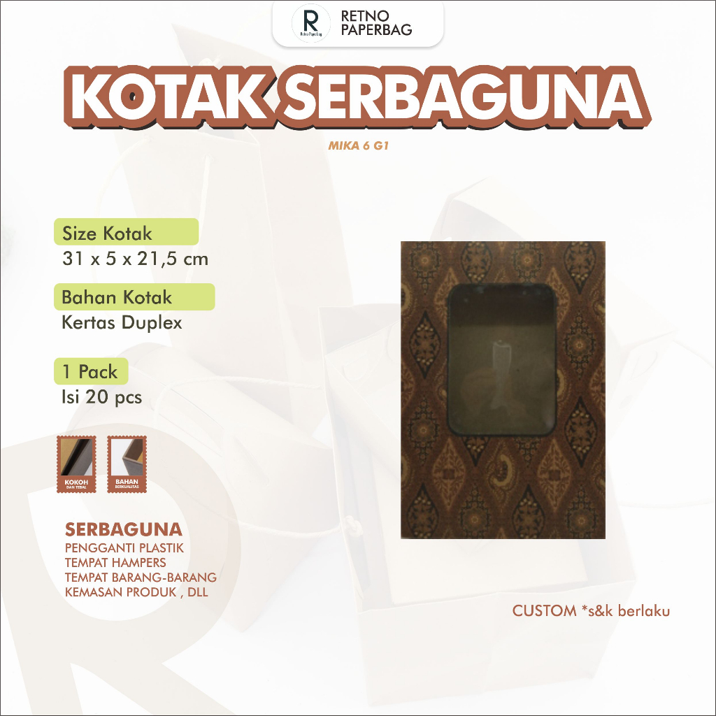 

Kotak Mika Serbaguna Box Duplex 6 G1-Retno Paperbag