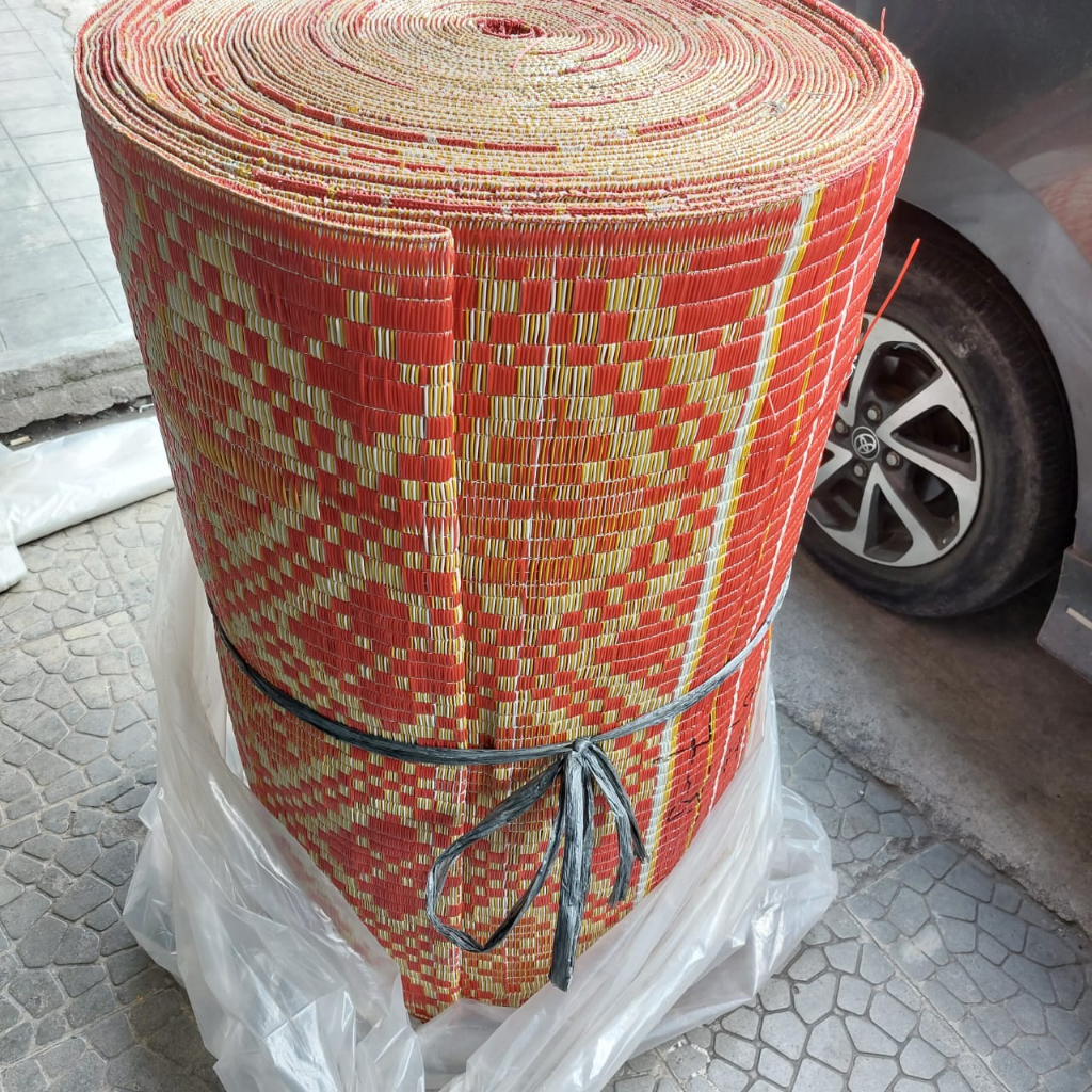 Tikar Plastik Rol 1x60 Tanpa Renda Kain Cap Bonsai Brand