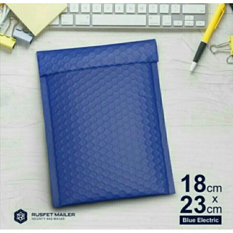 AMPLOP BUBBLE MAILER BUBBLE WRAP ENVELOPE RUSFET BLUE POLOS NON HELLO 18X23