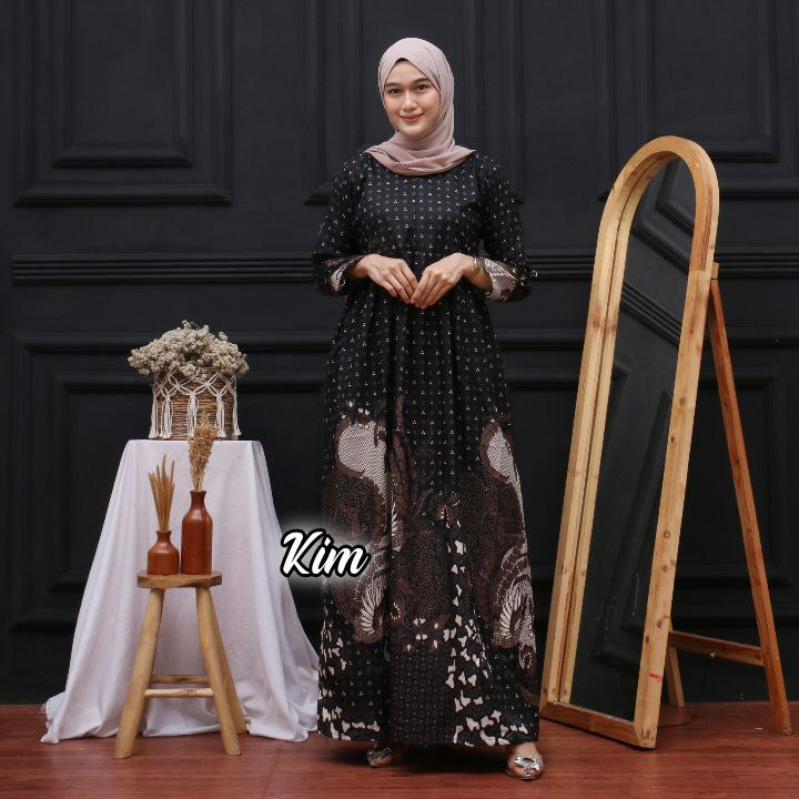 rizkycollection2 - MS GAMIS BATIK SRIWEDARI MAXI BUMIL/BUSUI KATUN SOGAN ALLSIZE & JUMBO Modern Syar