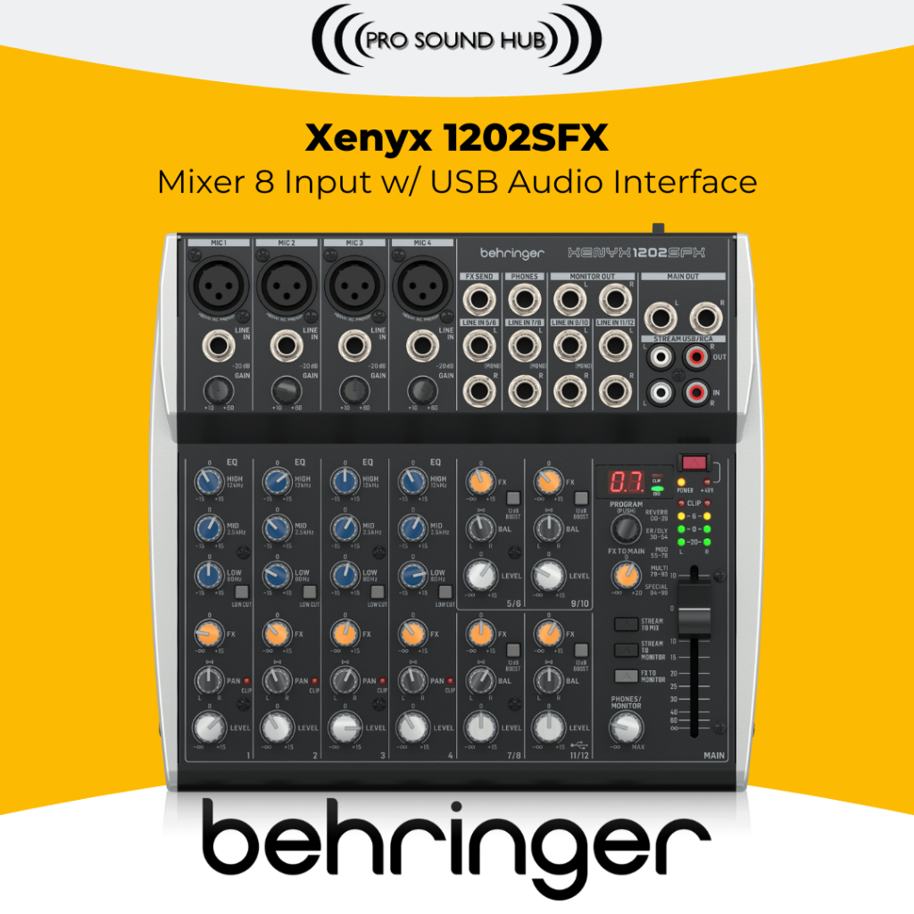 Behringer Xenyx 1202SFX 1202 Mixer 4 Channel USB Soundcard Audio Interface