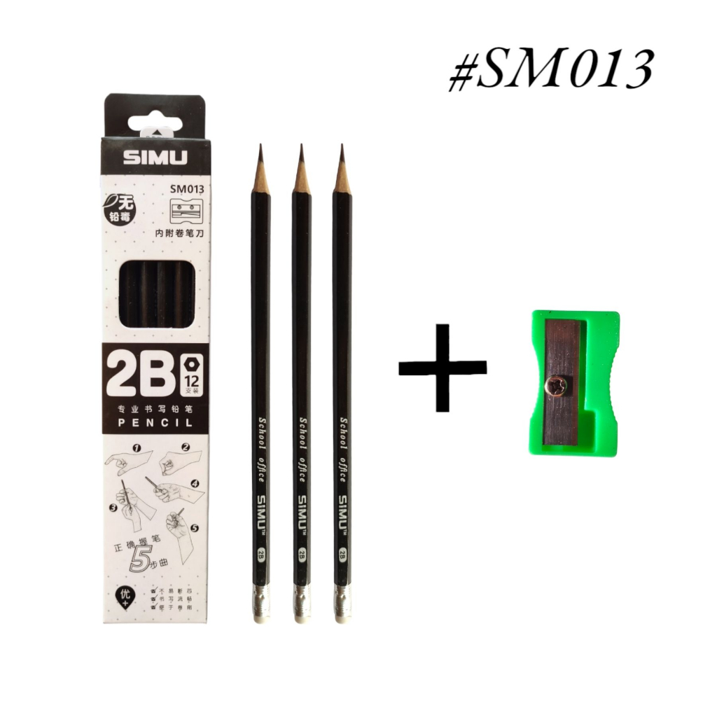 

Pencil Import 2B SIMLI Triangular SM – 013 Set BLACK Free Sleper / Pensil Import 2B Lusinan Gratis Rautan Tidak Mudah Patah – Set