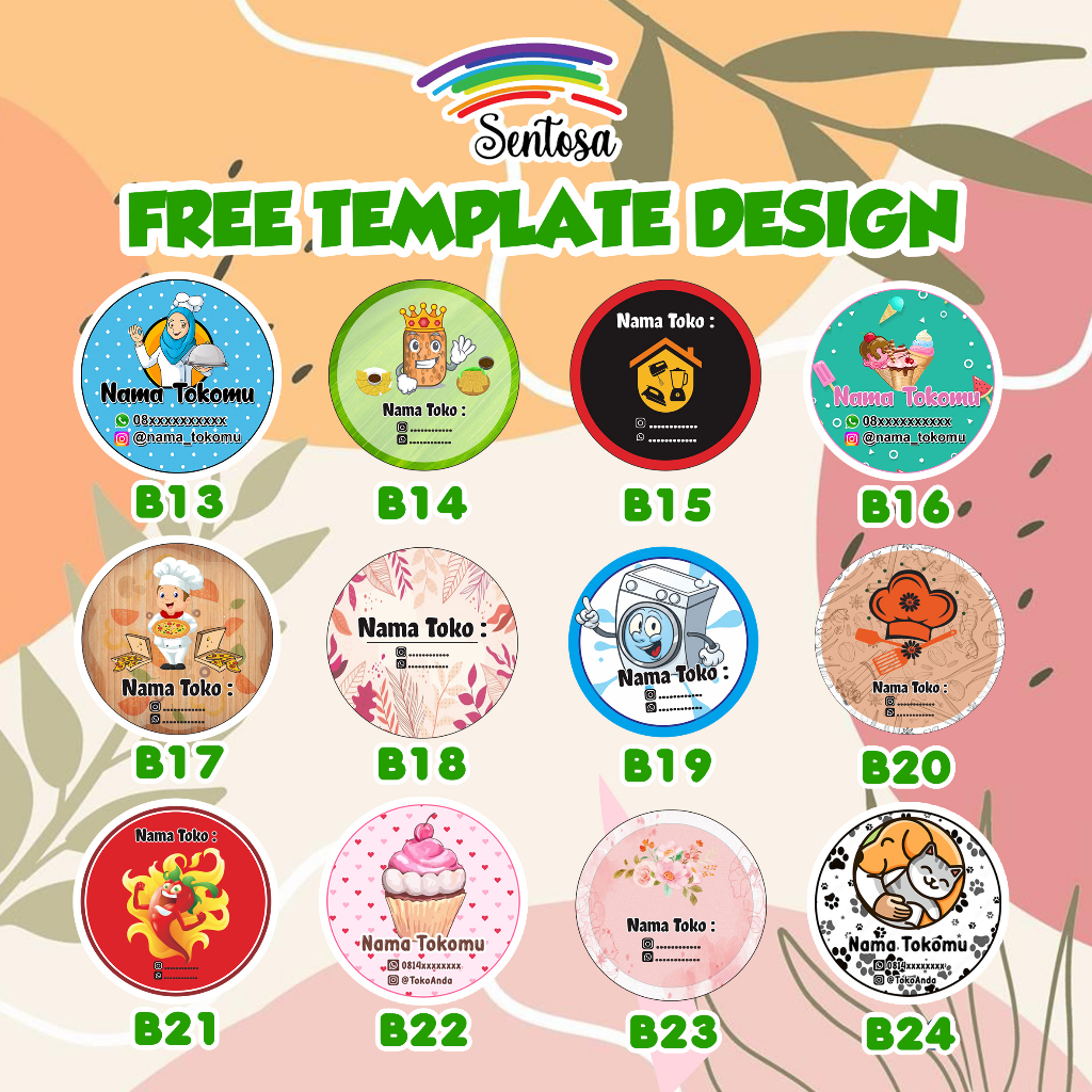 

STIKER CUTTING LABEL ULTAH MAKANAN SNACK CATERING CUSTOM NAMA