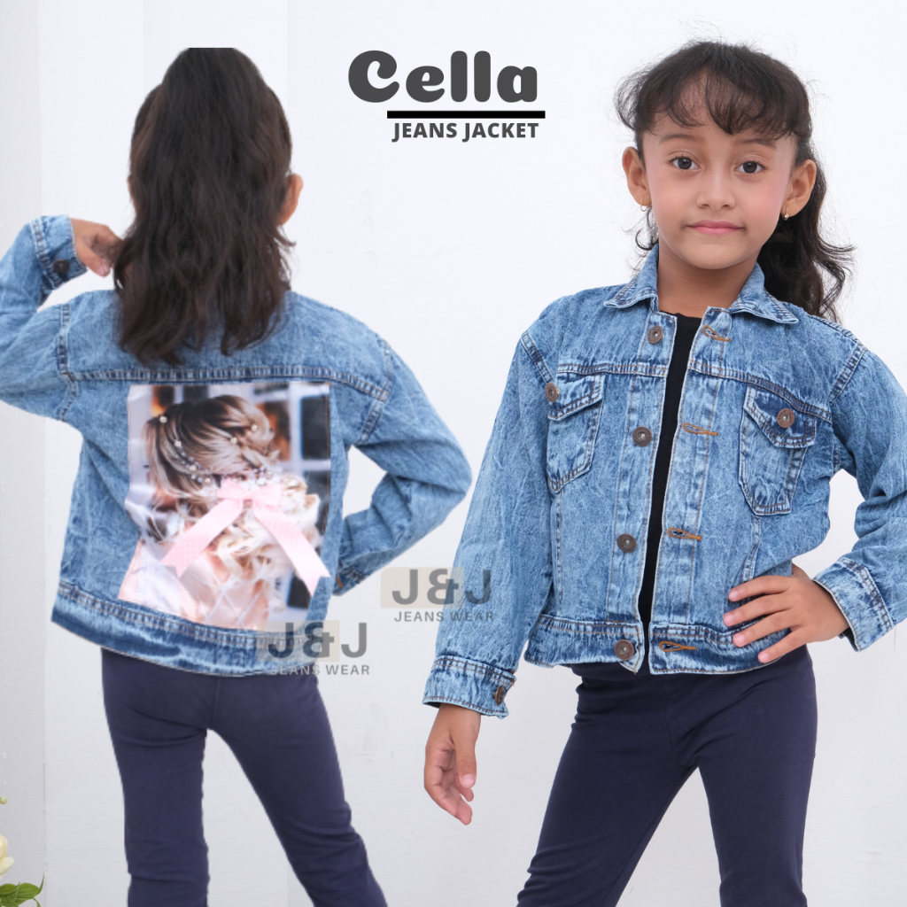 Jaket Jeans Anak Perempuan Pita 2-10 Tahun
