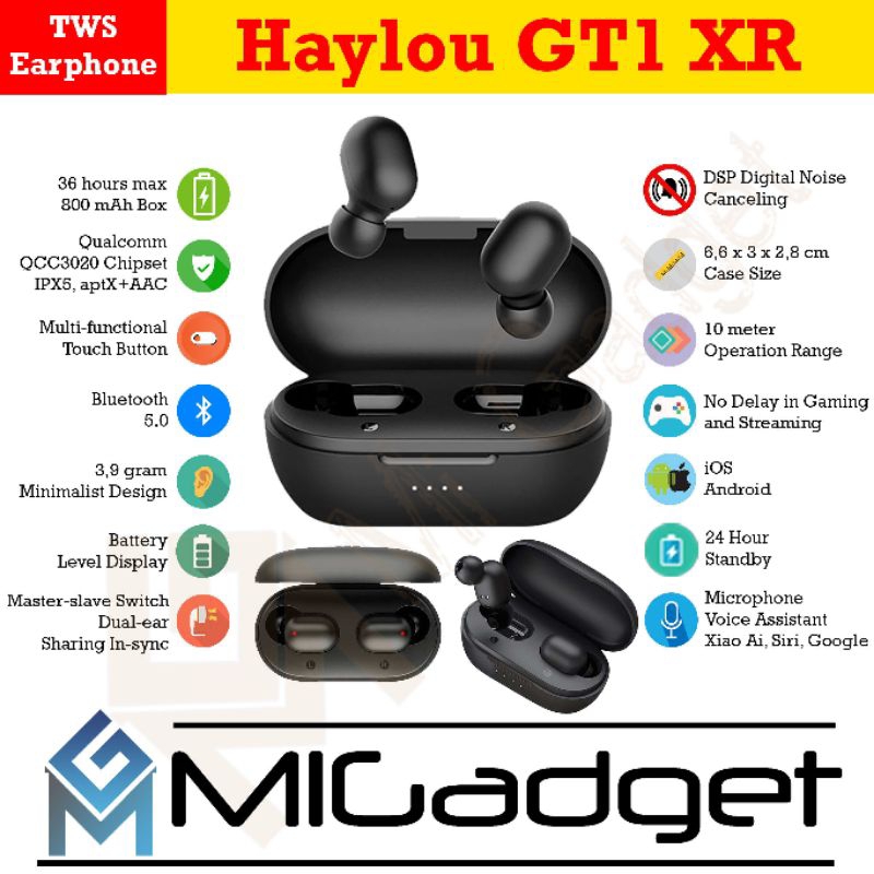 Haylou GT1 TWS Wireless Earphone Bluetooth 5.0 Touch Earbuds