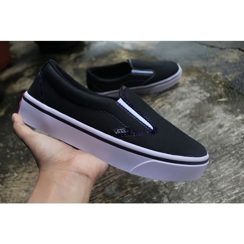 sepatu slip on Hitam tanpa tali pria/Wanita terlaris