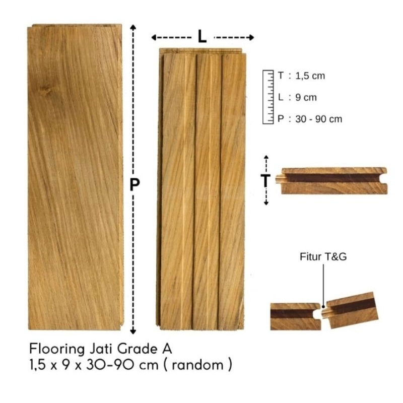 Flooring kayu jati grade A