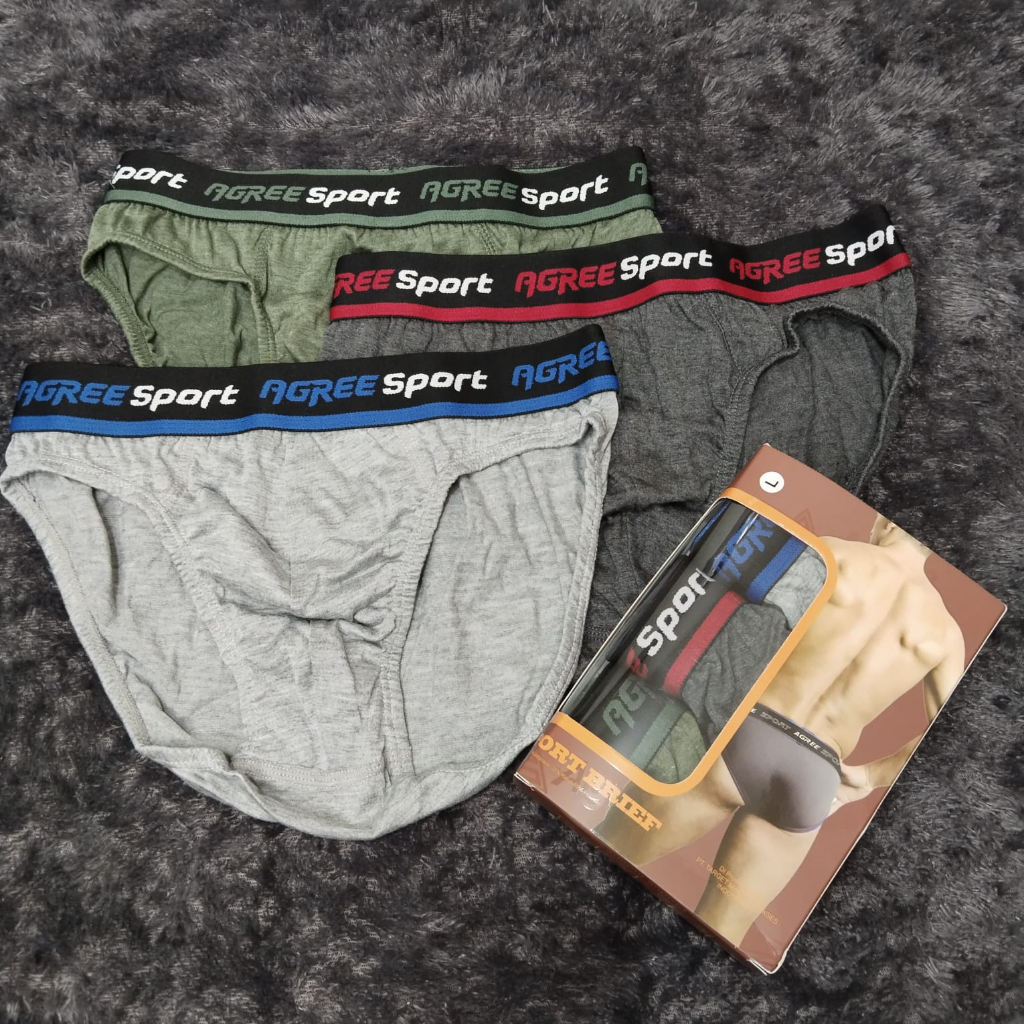 Celana Dalam Agree Sport (1 Box Isi 3 Pcs) / Celana Dalam Pria / Cd Pria Big Size / Celana Dalam Big